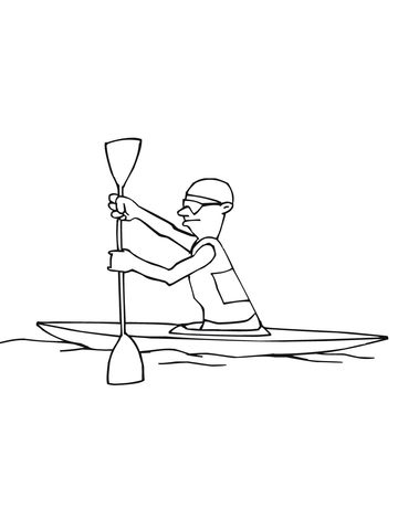 Sport Kayaking Coloring Page